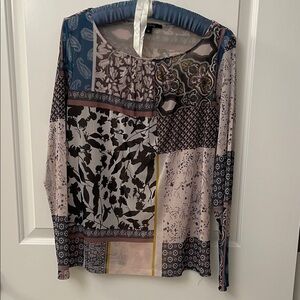 Comma Patchwork Long Sleeve Top